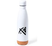 MERCHANDMANIA BIDON 750 ML ACERO INOXIDABLE CON ADORNO DE CORCHO logo minero profesion mineria minerales tapon seguridad botella
