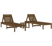 vidaXL Tumbonas con mesa 2 uds madera maciza de pino Pino natural, Pino blanco, Pino gris Sillas de Exterior Ideal para jardín, playa, piscina, terraza Tumbona Piscina Tumbonas Playa Tumbonas Jardín Exterior