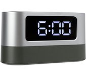 Portalápices Despertador Portalápices Diseño Memoria de Tiempo Hora Fecha Temperature Pantalla LED Reloj para Oficina Dormitorio Blanco