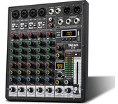 TKLBLS Professional 6-Channel 99DSP Audio Mixer 48V Phantom Power USB Studio Karaoke Bluetooth DJ Console Mixer