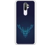 Funda compatible con Oppo A9 2020 - A5 2020 - Be Unique Funda Gel reno azul geométrico