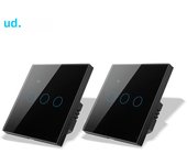 Tuya EU Wifi Smart Stair Touch Switch Glass Panel Suppport Alexa/Google home Voice Control Smart Life Cross Switch 1 Gang 2 Way