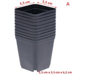 10pcs Black Flower Pots Plastic Pots Small Square Pots for Succulent plants