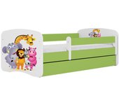 Cama 140 x 70 cm Kocot Kids com colchão BabyDreams Zoo Green