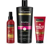 TRESemmé Pack Liso Keratina Champú + Protector + Mascarilla para cabellos encrespados o dañados