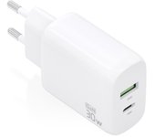 Cargador de pared gan aisens a110-0923/ 1xusb tipo-c/ 1xusb/ 30w/ blanco