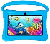 Tableta infantil de 7 pulgadas con 16 GB de ROM y 1 GB de RAM, Android 11 para niños de 3 a 14 años, con WiFi 2.4G, GMS, protección ocular, educación, control parental, funda protectora de silicona.