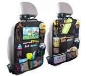 Vicyol S&D 2Pcs Organizador de Asiento de Coche. Protector de Asiento Niños con 10 Bolsillos para Tableta de 12’’, Botellas, Libros, Juguetes. Accesorio Impermeable para el Interior del Coche.