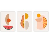 Set de 3 cuadros calidad premium con marco de madera - 30x40 cm o 50x70 cm - POSTER LAB