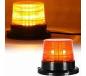 Magnetic Base 24 LED Blue Emergency Strobe Light Car Police Roof Flashing Warning Light 12V/24V Vehicle Safety Beacon Lamp