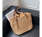 Designer Casual Rattan Wicker Tote Bag Large Capacity Woven Women's Summer Beach Straw Handbag Lady Travel Big Basket