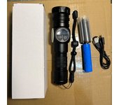 Linterna de luz láser blanca potente con pantalla de carga tipo C, luz lateral COB magnética fuerte, interruptor doble, linterna LED