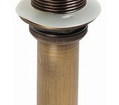 Non-Slotted Basin Sink Faucet Push Pop-Up Click Clack Stopper without Overflow (Antique Brass)