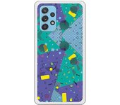 Funda compatible con Samsung Galaxy A72 - Geometría Abstracta fondo Azul