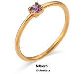 E.B.belle 12 Months Constellation CZ Birthstone Rings For Woman Gold Plated Stainless Steel Zodiac Birthday Gift Ring Jewelry