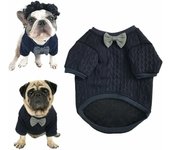 Suéter con pajarita para perro, ropa para mascotas, chaquetas, ropa para bulldog francés, ropa para pug (XL),