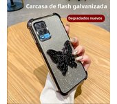 Luxury Glitter Butterfly Holder Phone Case for Oppo A60 A18 A38 A55 A56 A57 A77 A36 A35 A32 5G TPU Plating Protector Back Cover
