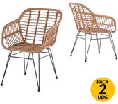 Pack de 2 sillones multiusos Bombay uso interior/exterior marrón Adec