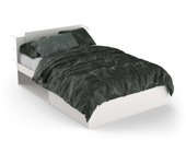 Cama matrimonio Life en color blanco mate con cabecero y 2 cajones 135/140x190/200 cm