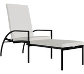 vidaXL Tumbona con reposapiés ratán sintético Marrón, Negro, Gris Sillas de Exterior Ideal para jardín, playa, piscina, terraza Tumbona Piscina Tumbonas Playa Tumbonas Jardín Exterior