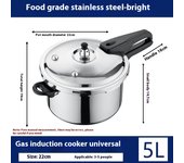 Cecodadi GYG-A153 - Olla a Presión Rápida 5-9 litros, Acero Inoxidable, Apta para todas Cocinas Incluida Inducción, Diámetro 22-26 cm