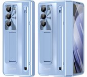 With Touch Pen Case for Samsung Galaxy Z Fold 6 5 4 3 Hinge Folding Cover Kickstand Full Protection Tempered Glass Film