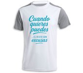 MERCHANDMANIA CAMISETA bicolor frase motivadora cuando quieres puedes tshirt