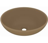 vidaXL Lavabo de Lujo Ovalado Cerámica Mate Tocador Montado Encima Color matte light blue,  matte dark blue,  matte white y mas