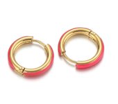 1 Pair Stainless Steel Enamel Hoop Earrings Women Ear Clips Kids Earring Children Gifts Huggie Wholesale Fashion Jewelry