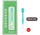 2 In 1 Mini Cleaning Toothbrush Mint flavor Peach flavor Exploded Bead  Disposable Oral Cleaning Toothbrush With Dental Floss