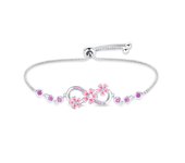Trendy Bracelet For Women 925 Silver Sparkling Lucky Infinite Symbol Sakura Sunflower Butterfly Pendant Bracelet Wedding Jewelry