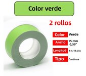 2rolls D30/P12/Q1/Q2/T2/HP1/Adhesive white/yellow/pink/blue/green/purple Continuous thermal label paper 1/2"X13.12 Ft(15mmX4M) c
