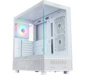 Abysm danube sava h400 white caja torre atx, itx, micro atx - lateral y frontal cristal templado - 3.5" y 2.5" - usb-a, usb-c y audio - 1 ventilador argb instalado - soporta refrigeracion liquida