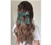 Cuentas para el pelo con Lasso para Mujer pasadores grandes para el pelo con Lasso de Satén pinzas para el pelo de Satén sedoso forceps para el pelo con Lasso Verde pasador