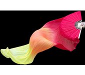 150CM Imitation Silk Handmade Dyed Belly Dance Fans Belly Dancing Fans Gradient Colors Dance Long Fans Women Belly Dancing