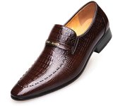 Classic Dress Shoes for Men Leather Shoes PU Crocodile Business Casual Formal Sneakers Plus Size Office Wedding Party Oxfords