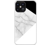 Funda compatible con iPhone 12 Pro Max - Be Unique Funda Gel mármol con blanco y negro