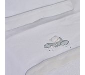 10XDIEZ Juego de sábanas cuna coralina 386 bco/ - Tejidos suaves y resistentes que garantizan confort y protección para el bebé
