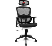 Drift Gaming DRAIR200 - Silla Gaming Profesional, malla alta calidad y polímero reforzado, reposabrazos acolchados ajustables 2D, piston clase 4, giratoria, inclinable, blanco/negro/rojo.