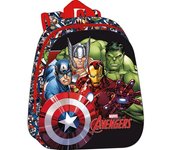 SAFTA - MOCHILA 3D AVENGERS 33x27 cm - Mochila con Asas Ajustables y Espalda Ergonomica - Mochila con Compartimientos con Cremallera - Mochila Diseño Único y Licencia Oficial By AVENGERS