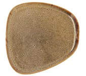 Bidasoa Ikonic Plato Llano Gres 14x13,6x0,8cm Marrón Brillo con Relieves Orgánicos y Borde Fino Apto Microondas
