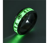 Glow In Dark Ring Luminous Fluorescent Stainless Steel Blue Yellow Light Love Heart Couples Finger Rings Jewelry Gift Anillo