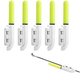 Paquete de 5 Campanas de Alarma para Peach - Luces de Punta de Caña para Pesca Nocturna 65 mm x 6,5mm, Luz verde