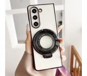 360° Magnetic Ring Holder Kickstand Plating Clear Phone Case for Samsung Galaxy Z Fold 6 5 4 3 Fold6 Fold5 Fold4 Fold3 5G Cover