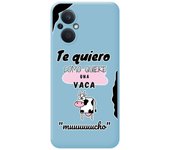 Funda Silicona Líquida Azul para Oppo Reno 8 Lite 5G diseño Vaca Dibujos