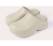 Women'S Solid Color Thick Sole Clogs, Casual Garden Shoes, Comfortable Slip-On EVA Chef Shoes - Thick Cushioned Bottom, Pure Bla