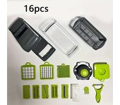 Cortadora y picadora de verduras multifunción - Gadget de cocina de mandolina de plástico con cuchillas de acero inoxidable para picar, rallar y juliana - Herramienta de cocina para uso doméstico y en restaurantes