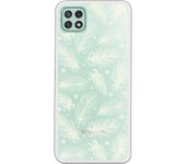 Funda compatible con Samsung Galaxy A22 5G - Patron plumas blancas