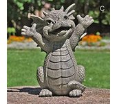 Garden Statue Dragon Meditation Statue Led Lighting Resin Ornament Dinosaur Shape Sculpture Outdoor Yard Decoration Home Decor