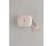 Ins Stylish Pink Plaid Cherry Cake Pendant Case Cover for AirPods 1 2 3  AirPods Pro Pro 2